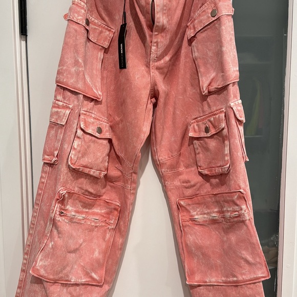 Fashion Nova Pink Cargo Jeans - Picture 2 of 4